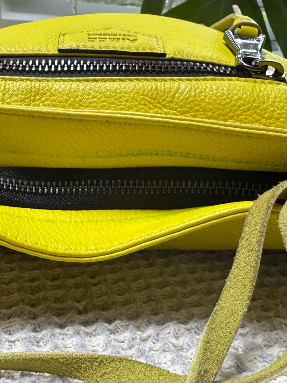 Aimee Kestenberg Lemon Yellow Pebbled Leather Crossbody - Picture 6 of 11